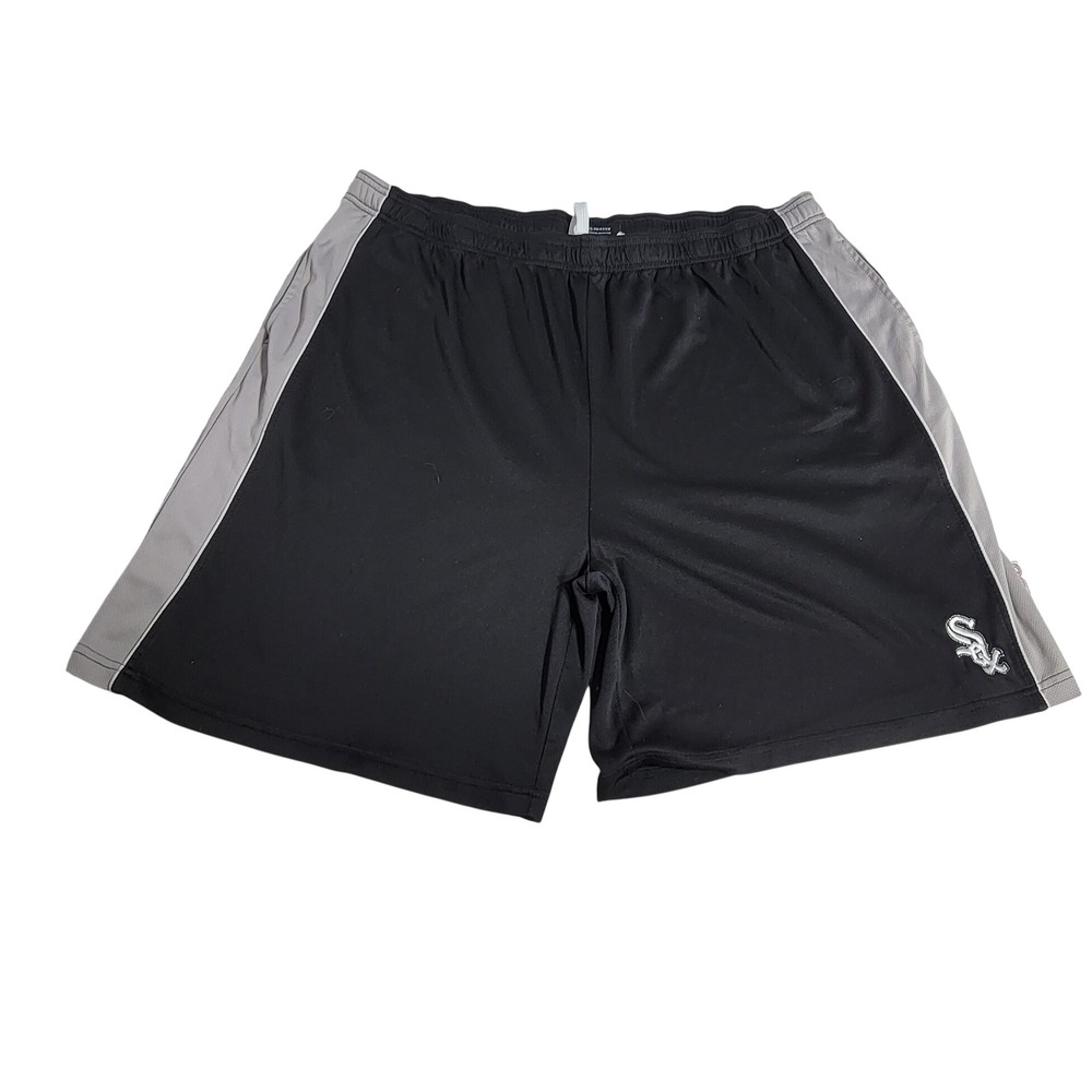Stitches Chicago White Sox MLB Mens 2XL Black Grey Athletic Mesh Shorts